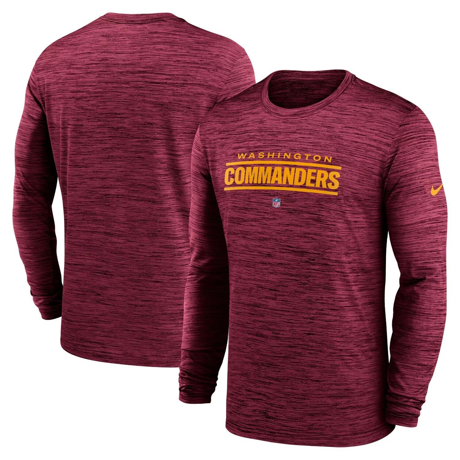 

Мужская бордовая футболка Washington Commanders Sideline Team Velocity Performance с длинным рукавом Nike, Красный