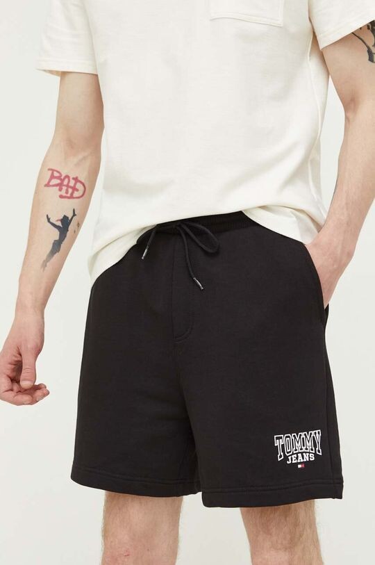 

Хлопковые шорты Tommy Jeans, черный
