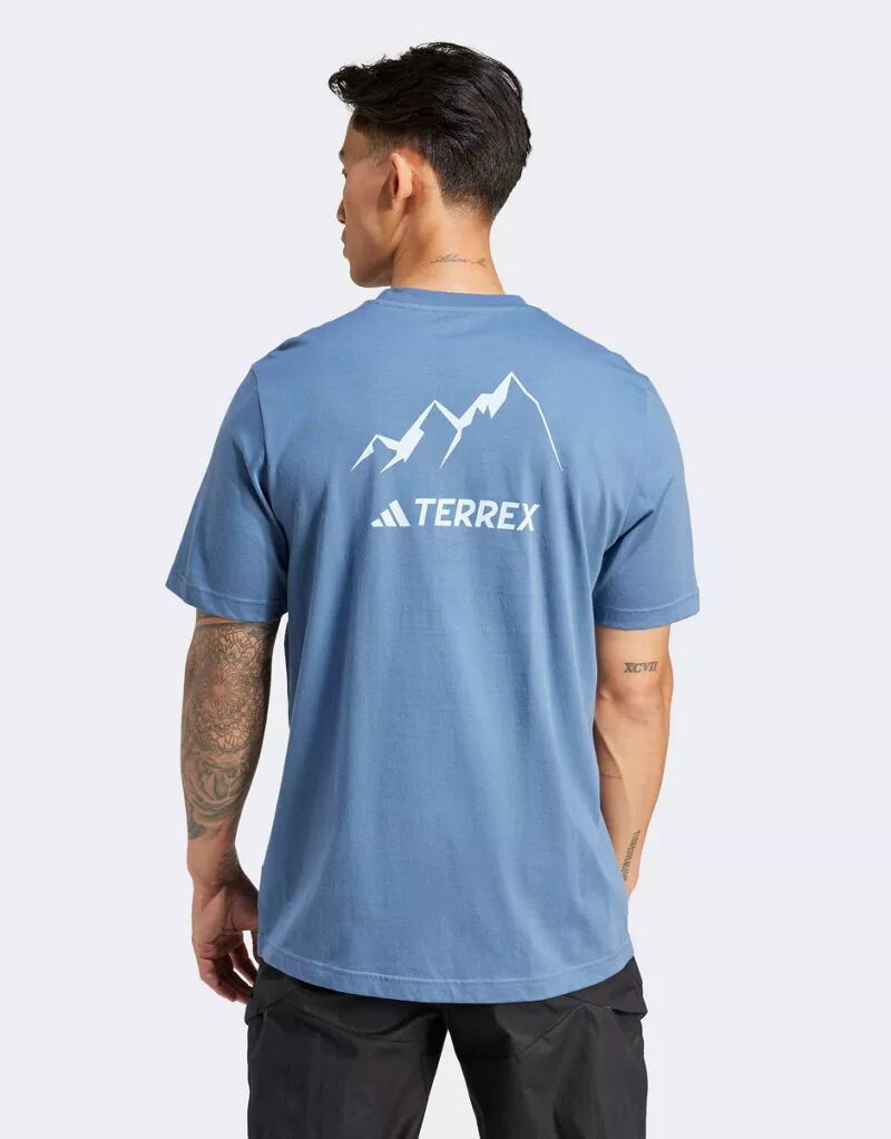 Синяя футболка adidas Terrex Graphic MTN 2.0