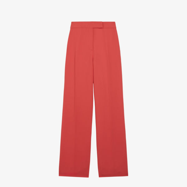 Широкие креповые брюки Sayakat со складками спереди Ted Baker, цвет coral
