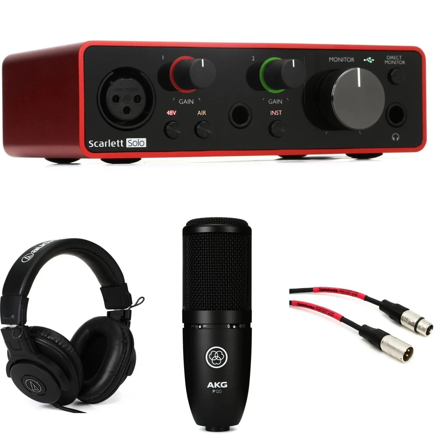 

Комплект записей вокала Focusrite Scarlett Solo и AKG P-120
