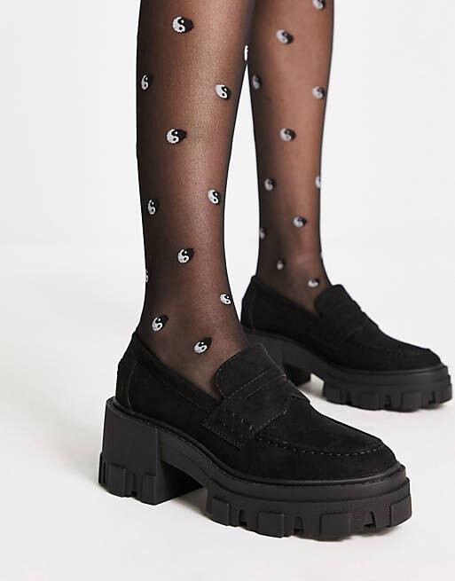 

Черные лоферы на массивном каблуке на среднем каблуке ASOS DESIGN Sloane, Черный