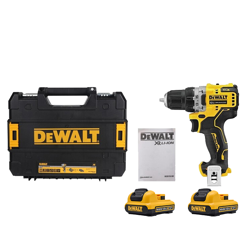 Дрель-шуруповерт Dewalt DCD701 + два аккумулятора 1.5Ah, зарядное устройство