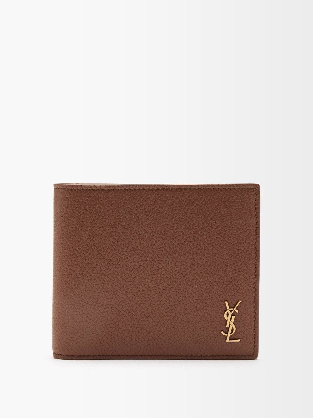 

Картхолдер east/west из зерненой кожи Saint Laurent, коричневый