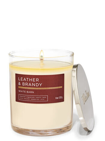 

Фирменная свеча с одним фитилем Leather & Brandy, 8 oz / 227 g, Bath and Body Works