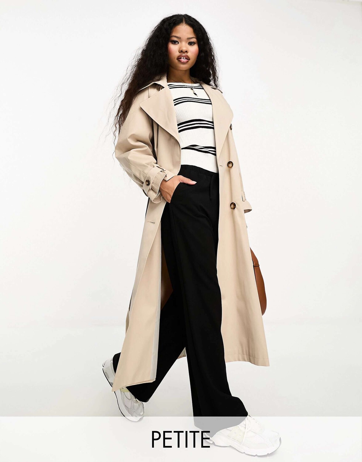 

Бежевый тренч макси премиум-класса Miss Selfridge Petite