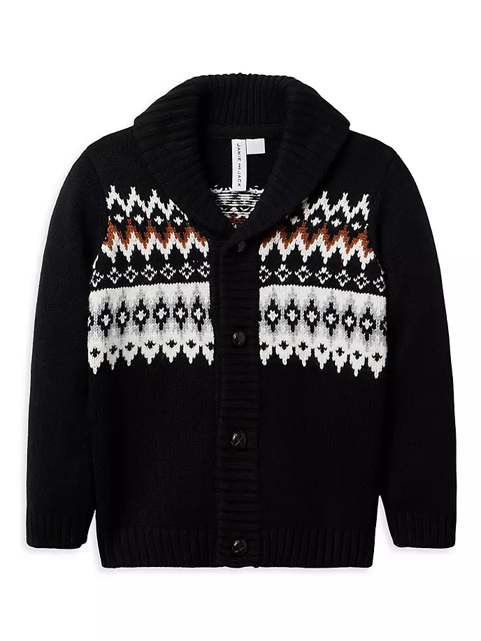 

Кардиган Fair Isle для маленьких мальчиков и мальчиков Janie And Jack, черный