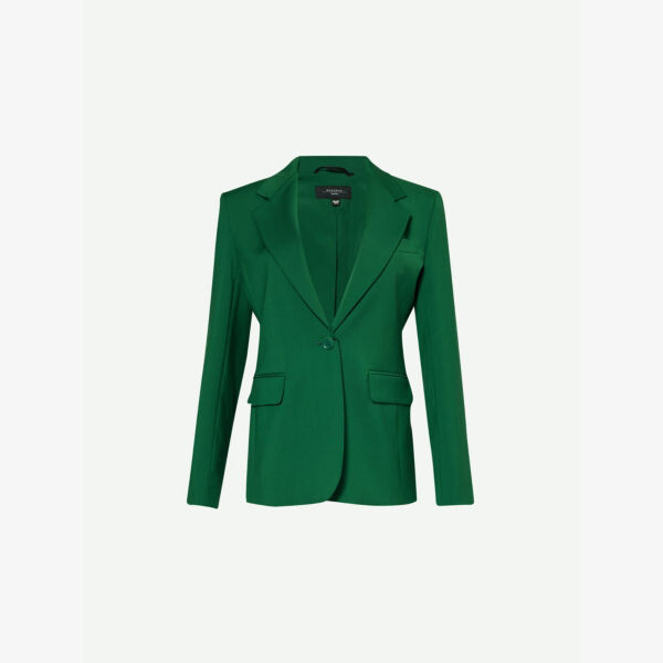 

Однобортный шерстяной пиджак с заостренными лацканами Weekend Max Mara, зеленый