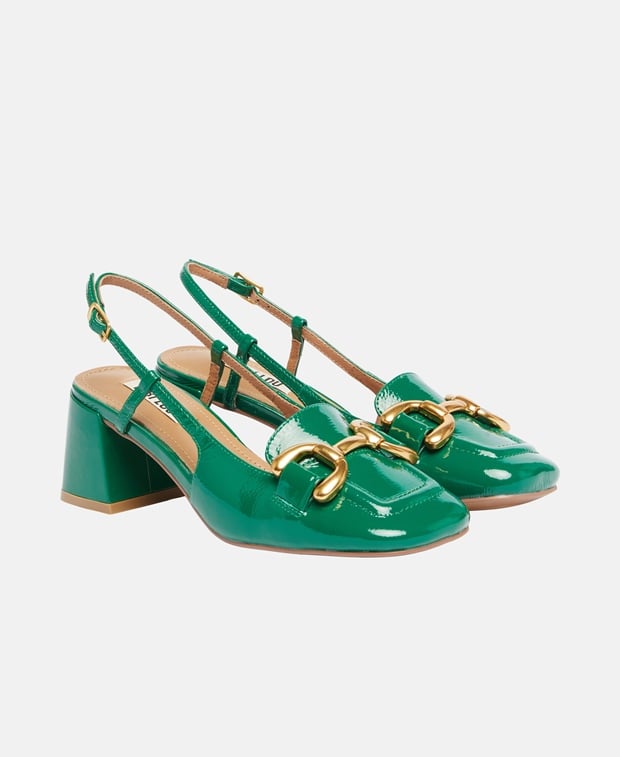 Туфли-лодочки с пяткой на пятке , зеленый Bibi Lou