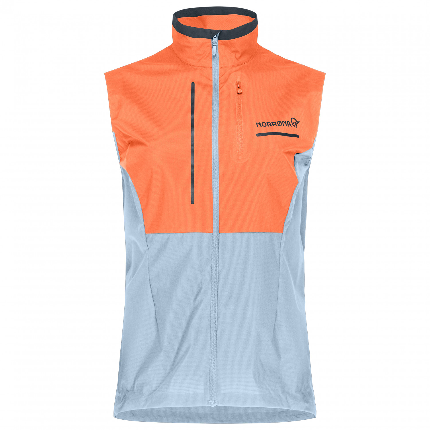 Жилет для бега Norrøna Women's Senja Aero90 Vest, цвет Flamingo/Blue Fog