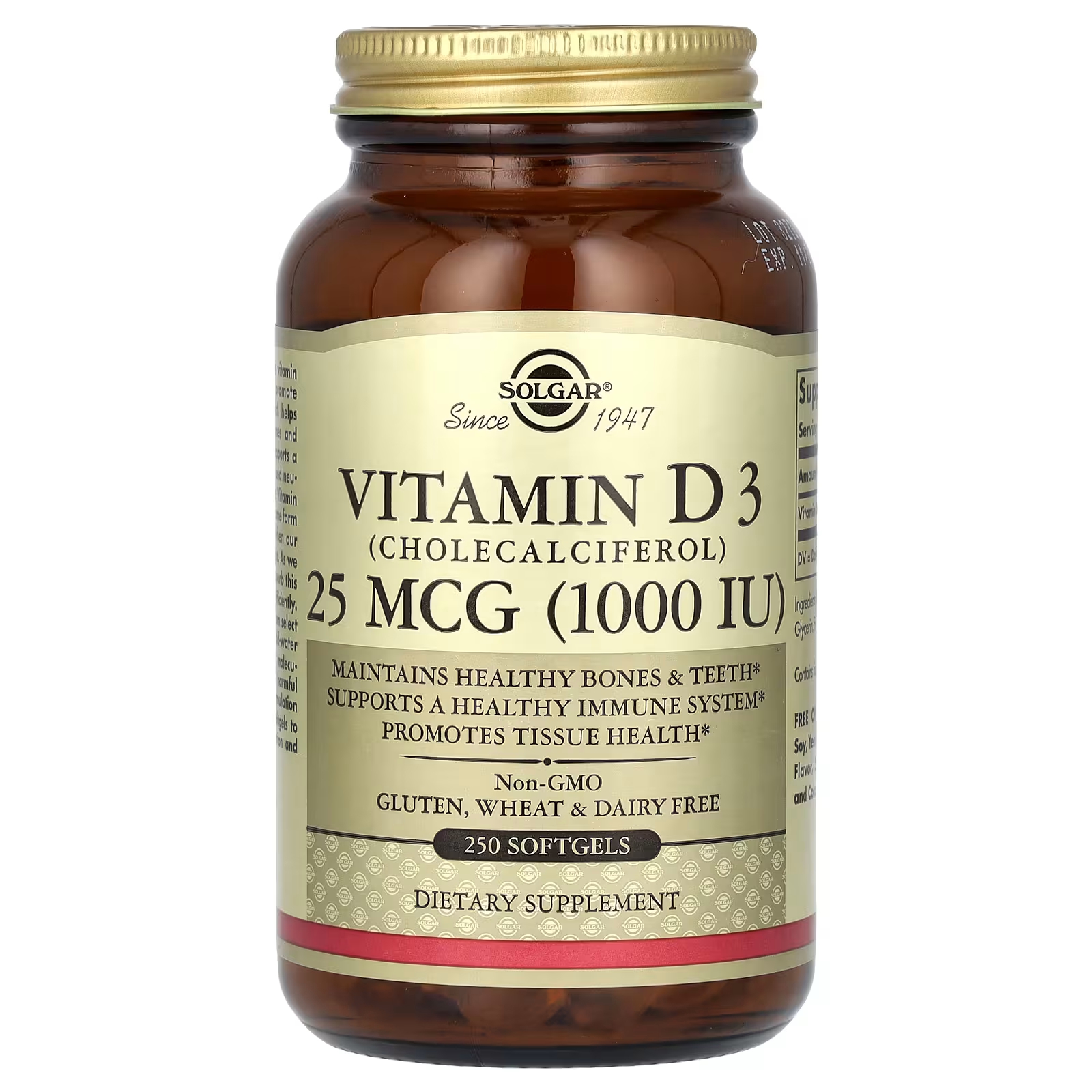 Витамин D3 Solgar 25 мкг, 250 мягких таблеток витамин d3 solgar 250 мкг 120 таблеток