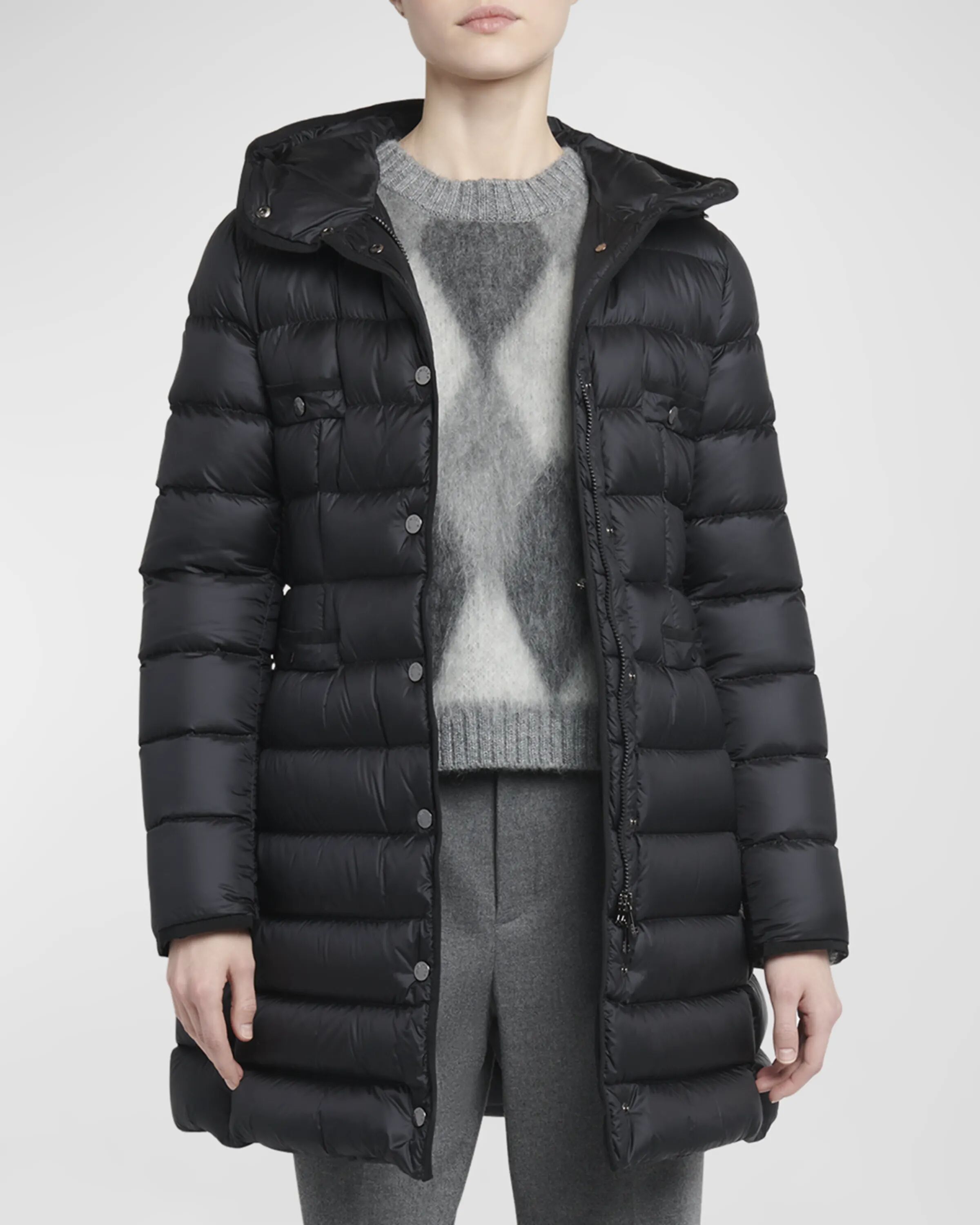 

Легкий длинный пуховик Hirma Moncler, цвет Black