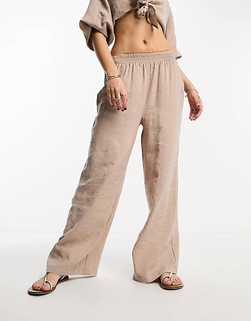 

Комбинированные широкие брюки Miss Selfridge