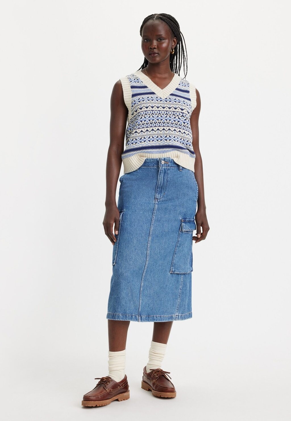 

Джинсовая юбка Levi's, синий деним