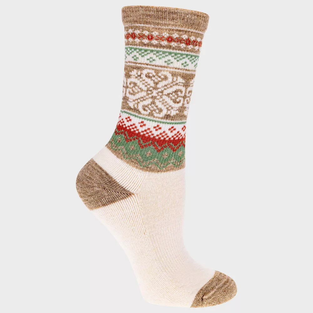 

Носки женские Alpine Fair Isle Wool Blend Heavyweight Crew Socks от Alaska Knits, цвет Khaki