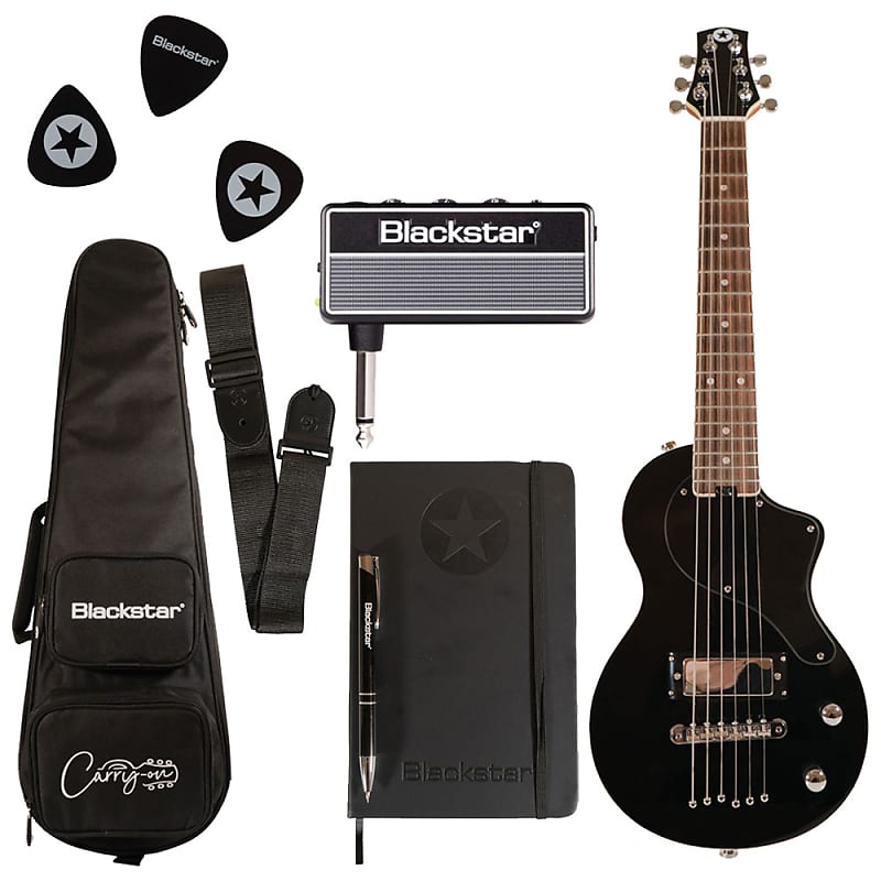 Электрогитара Blackstar Travel Guitar Pack Black with AmPlug Fly + Travel Bag + Medium Picks + More электрогитара blackstar carryon travel guitar deluxe pack with bluetooth fly3 black mini guitar amp