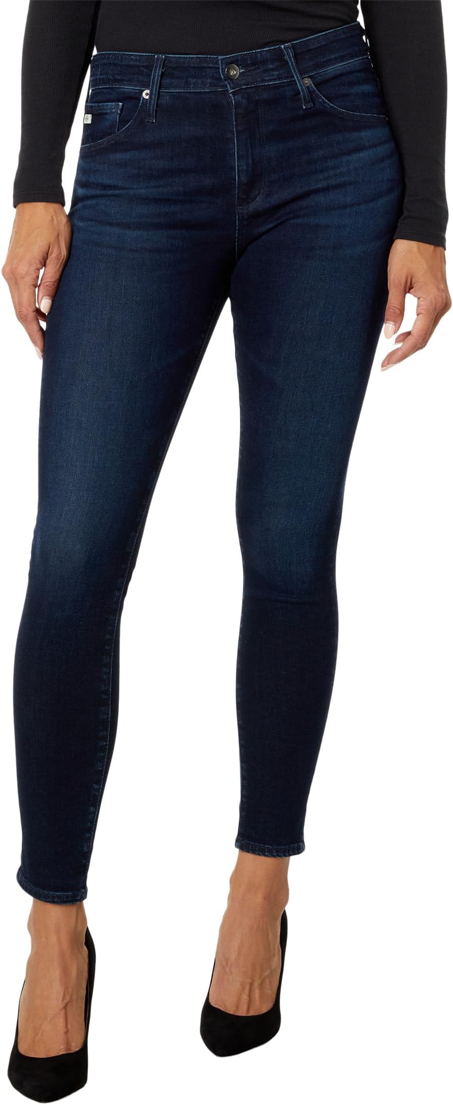 цена Джинсы Farrah High-Waisted Skinny Ankle in Vp Soho AG Jeans, цвет Vp Soho