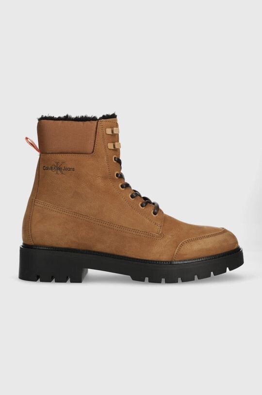 

Замшевые треккинговые ботинки COMBAT MID LACEUP WL SUEDE Calvin Klein Jeans, коричневый