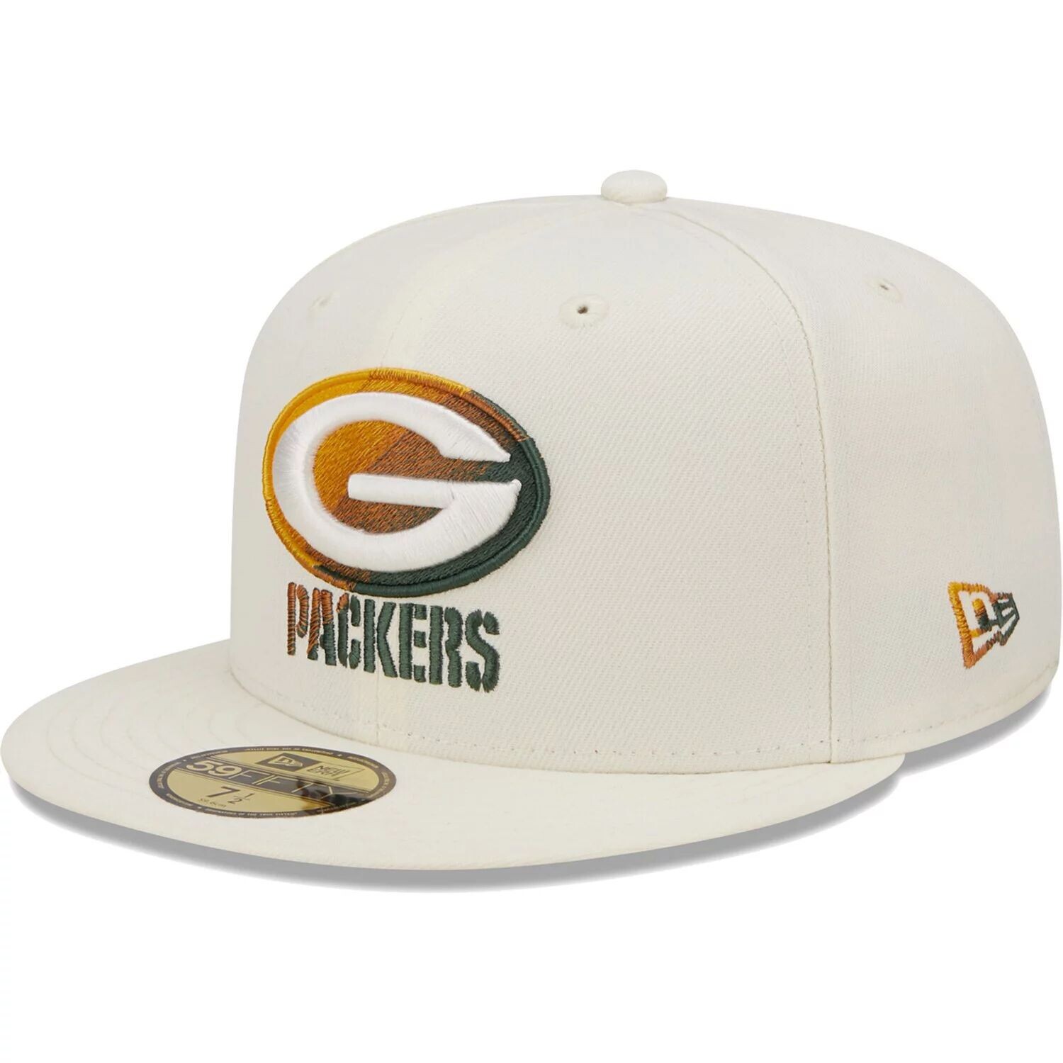 

Мужская облегающая шляпа New Era Cream Green Bay Packers Chrome Dim 59FIFTY
