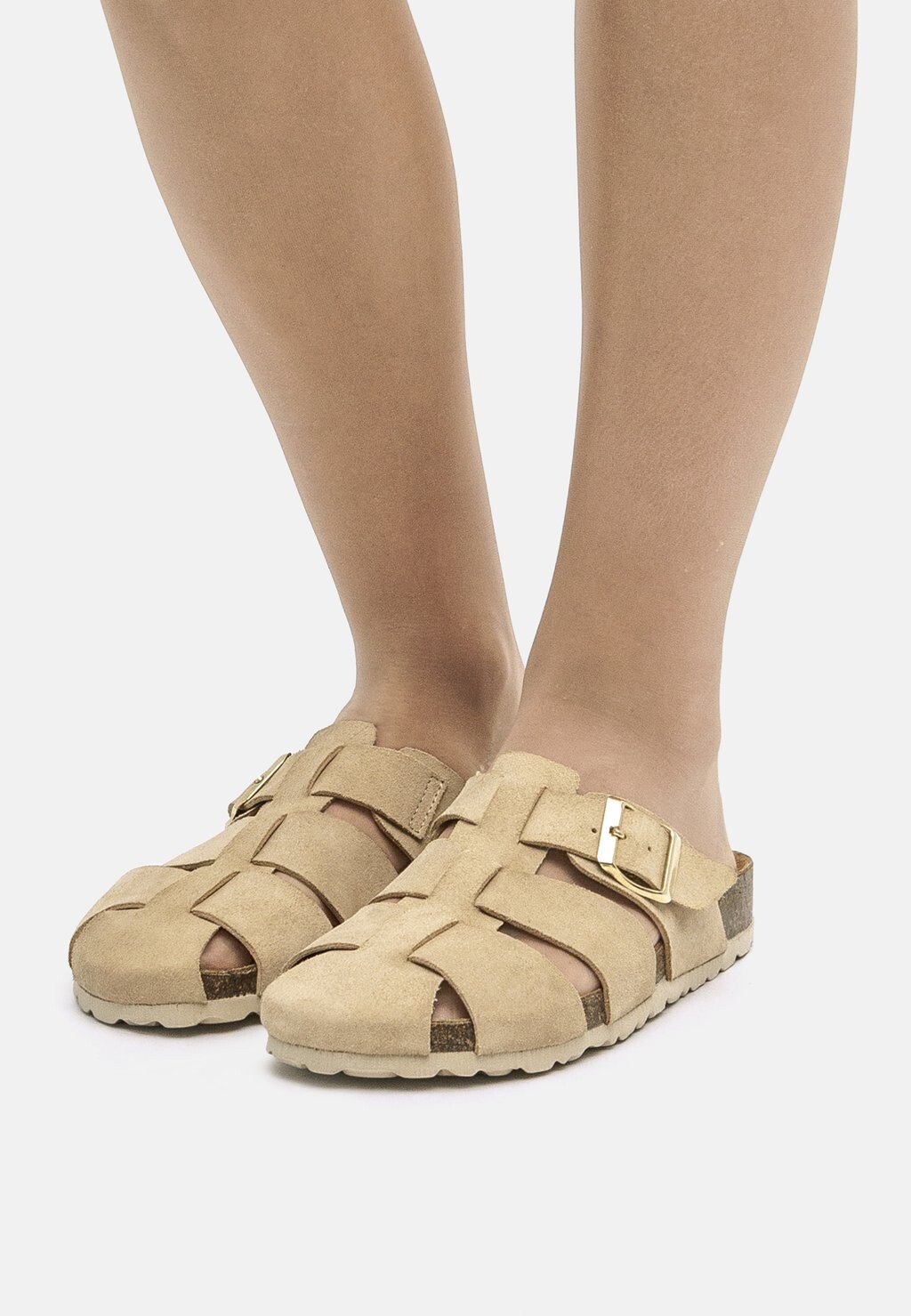 Мюли на плоской подошве SANDALIAS PLANAS mtng, цвет beige