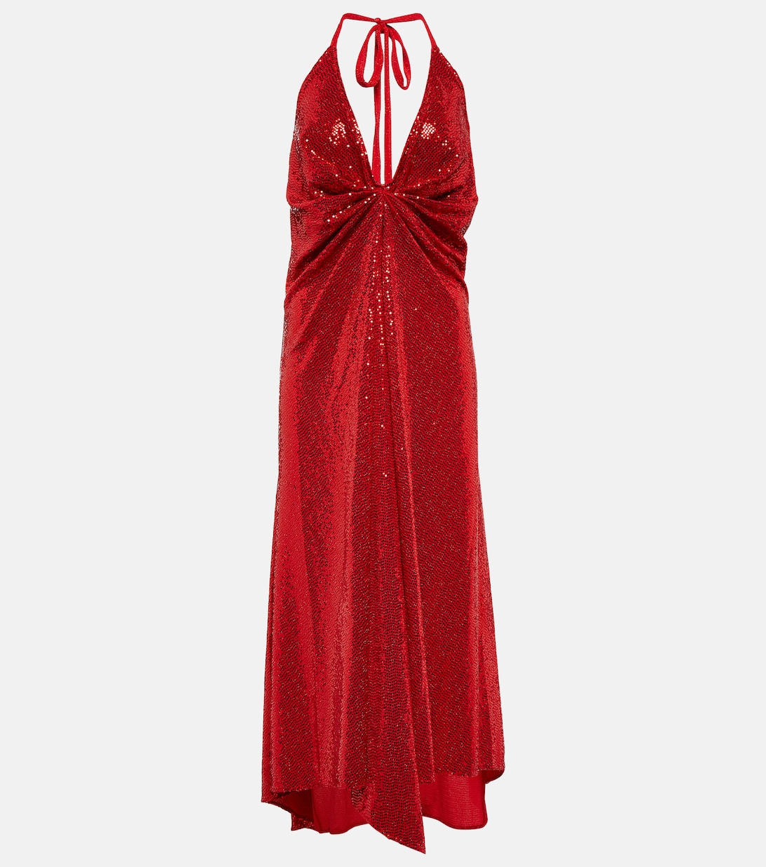 Платье миди со сборками и пайетками DODO BAR OR, красный