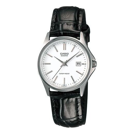 

Часы CASIO Leather Belt Waterproof /Black Quartz White Analog, белый