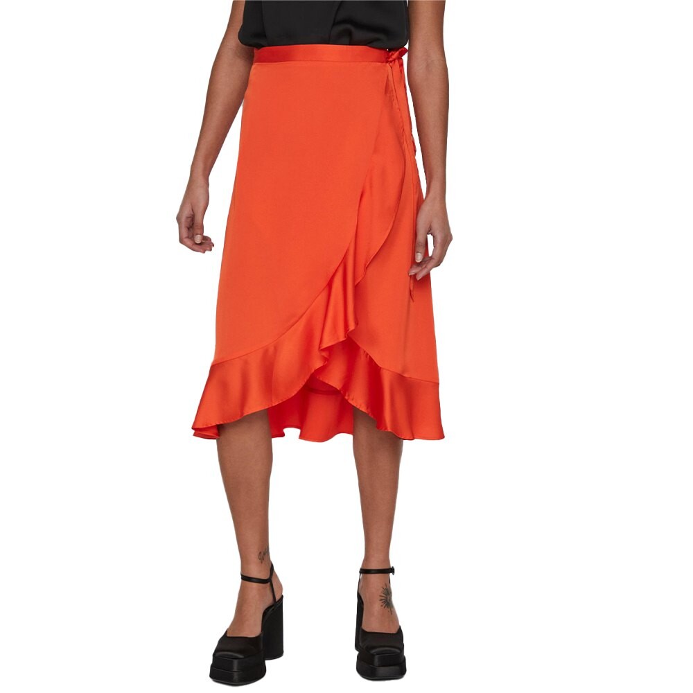 

Юбка миди Vila Ellette Wrap High Waist, оранжевый