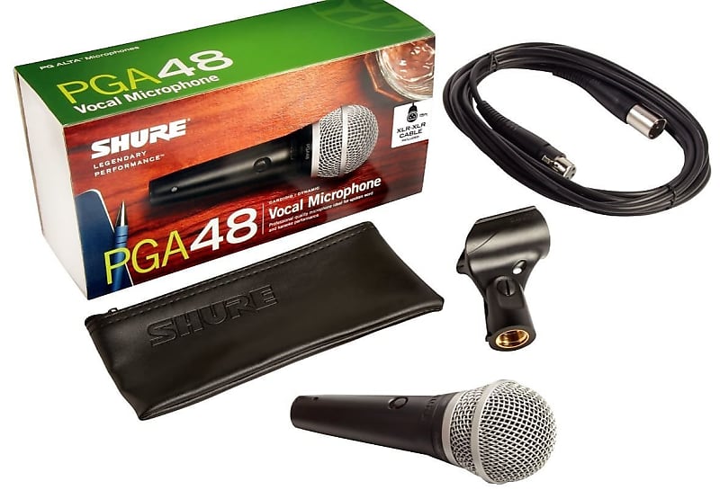 Вокальный микрофон Shure PGA48-XLR boya by f8od professional lavalier condenser microphone for vocal acoustic guitar music xlr output connector video recording mic
