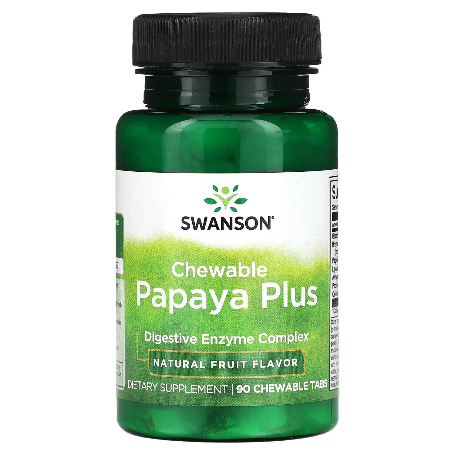 

Жевательная папайя, натуральные фрукты, 90 жевательных таблеток, Swanson