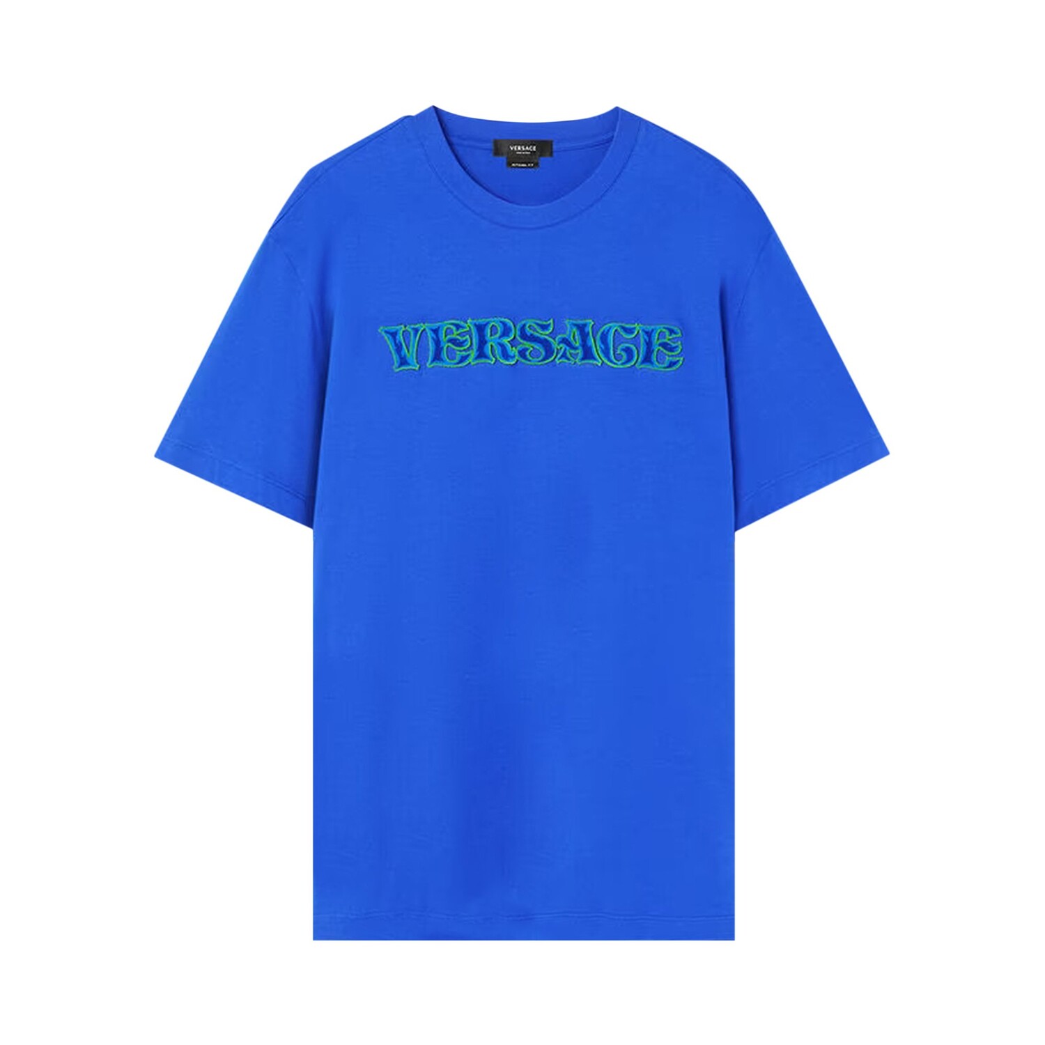 

Versace Трикотажная футболка с вышивкой Rug Stitch, Bright Blue