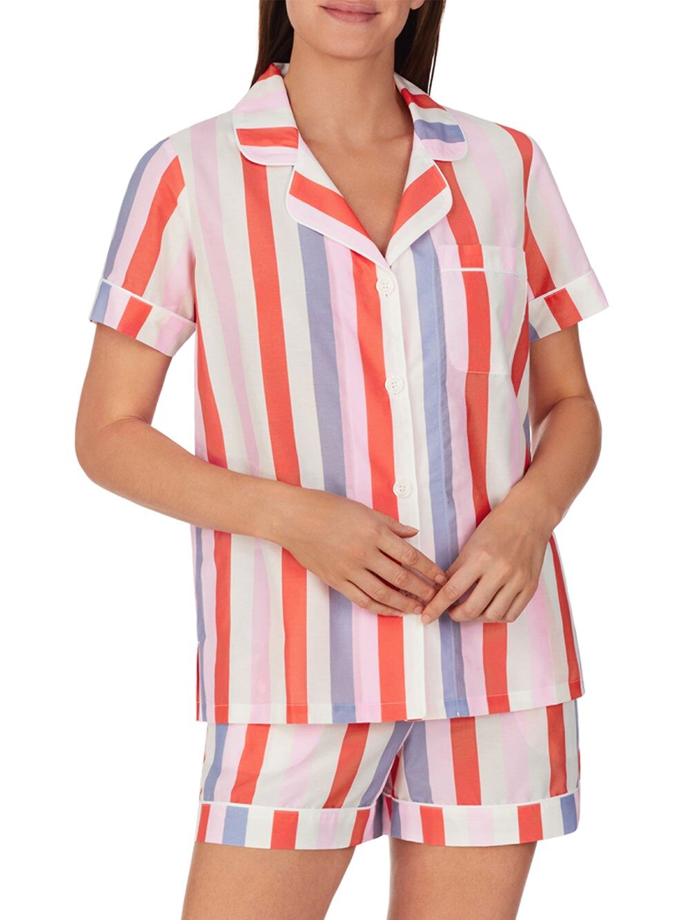 

Короткий пижамный комплект из хлопкового поплина в полоску Surfside BedHead Pajamas