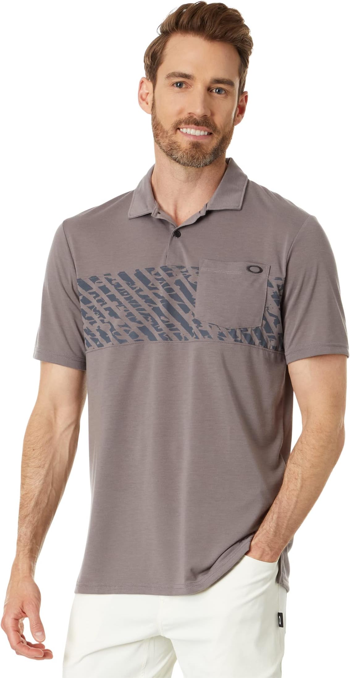 Рубашка-поло Sand Stripe Pocket Polo Oakley, цвет Storm Front