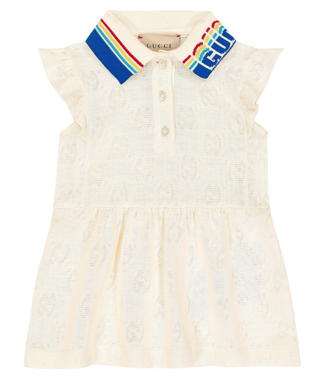 

Жаккардовое хлопковое платье baby gg Gucci Kids, белый