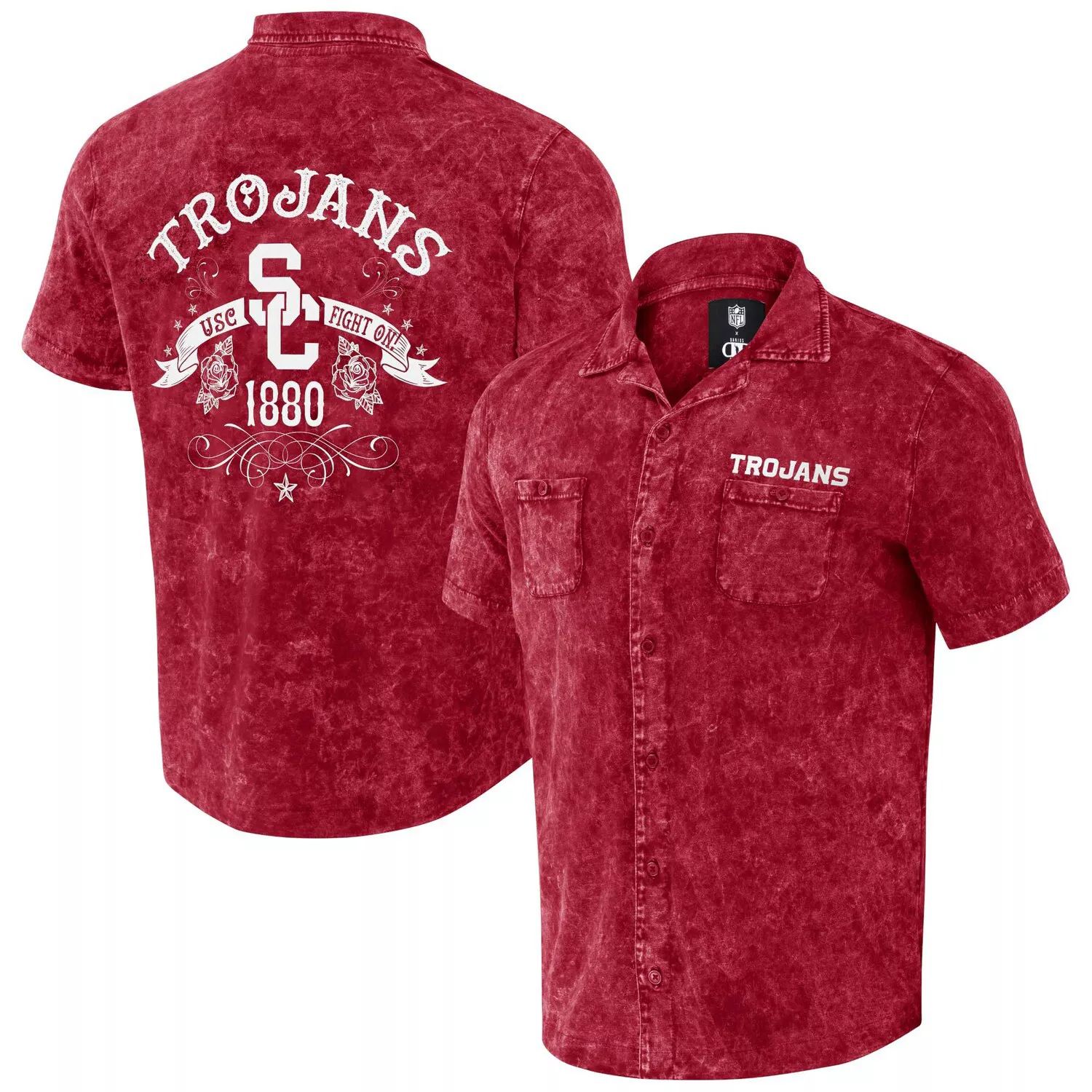 Мужская рубашка на пуговицах Darius Rucker Collection от Fanatics Cardinal USC Trojans Team Color