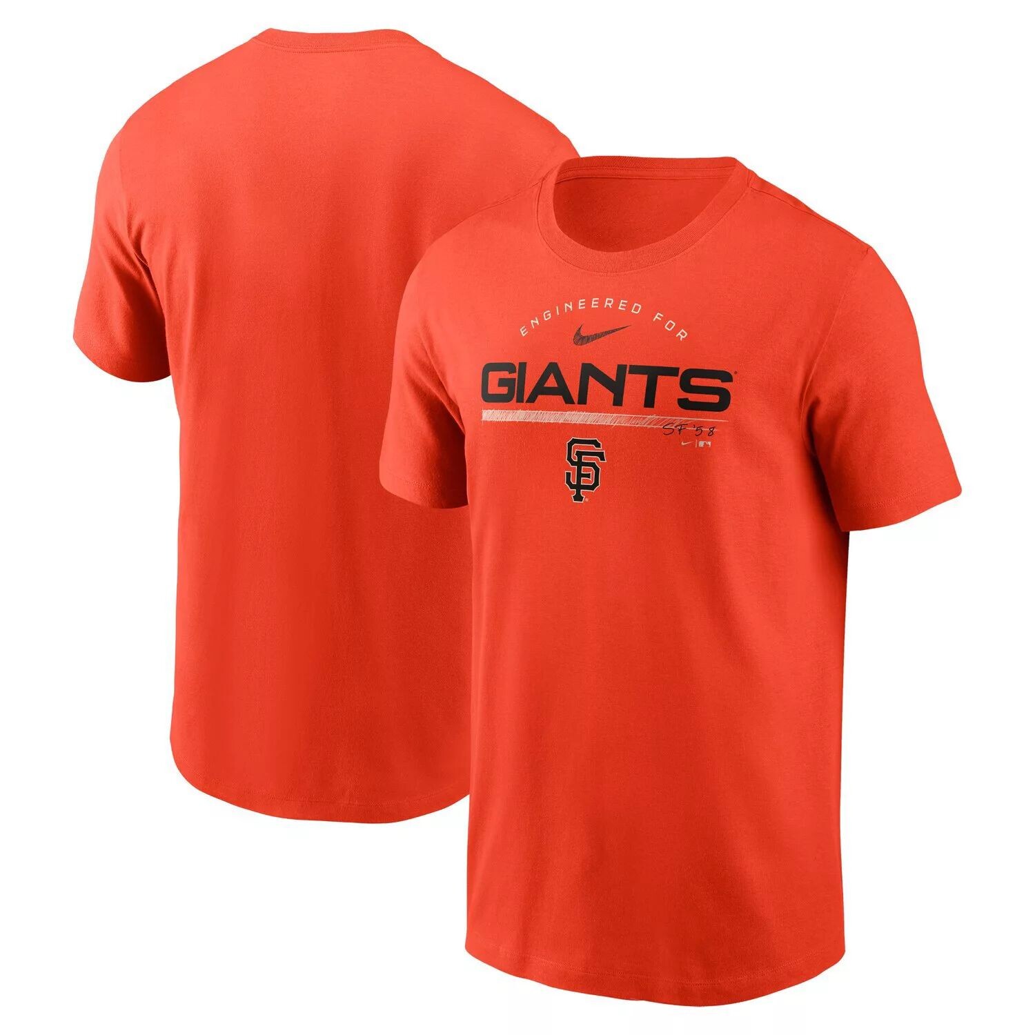 

Мужская оранжевая футболка San Francisco Giants Team Engineered Performance Performance Nike, Оранжевый
