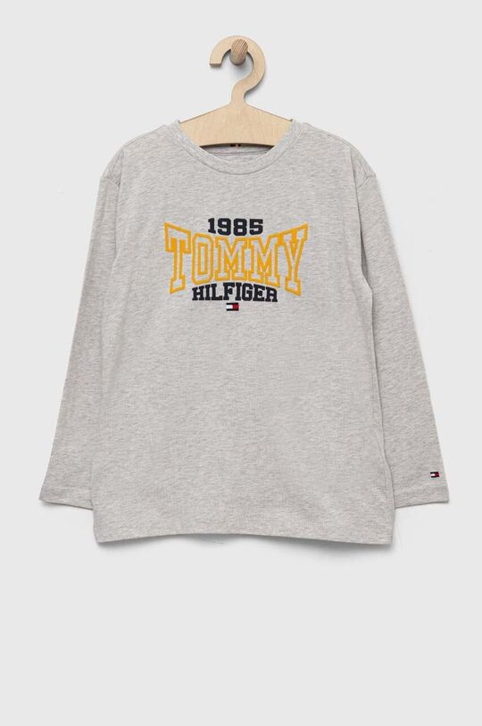 

Хлопковая рубашка с длинными рукавами для мальчиков и девочек Tommy Hilfiger, серый