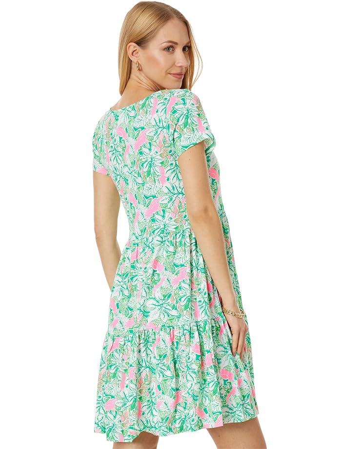 Платье Lilly Pulitzer Geanna Short Sleeve Dress, цвет Botanical Green Just Wing It цена и фото
