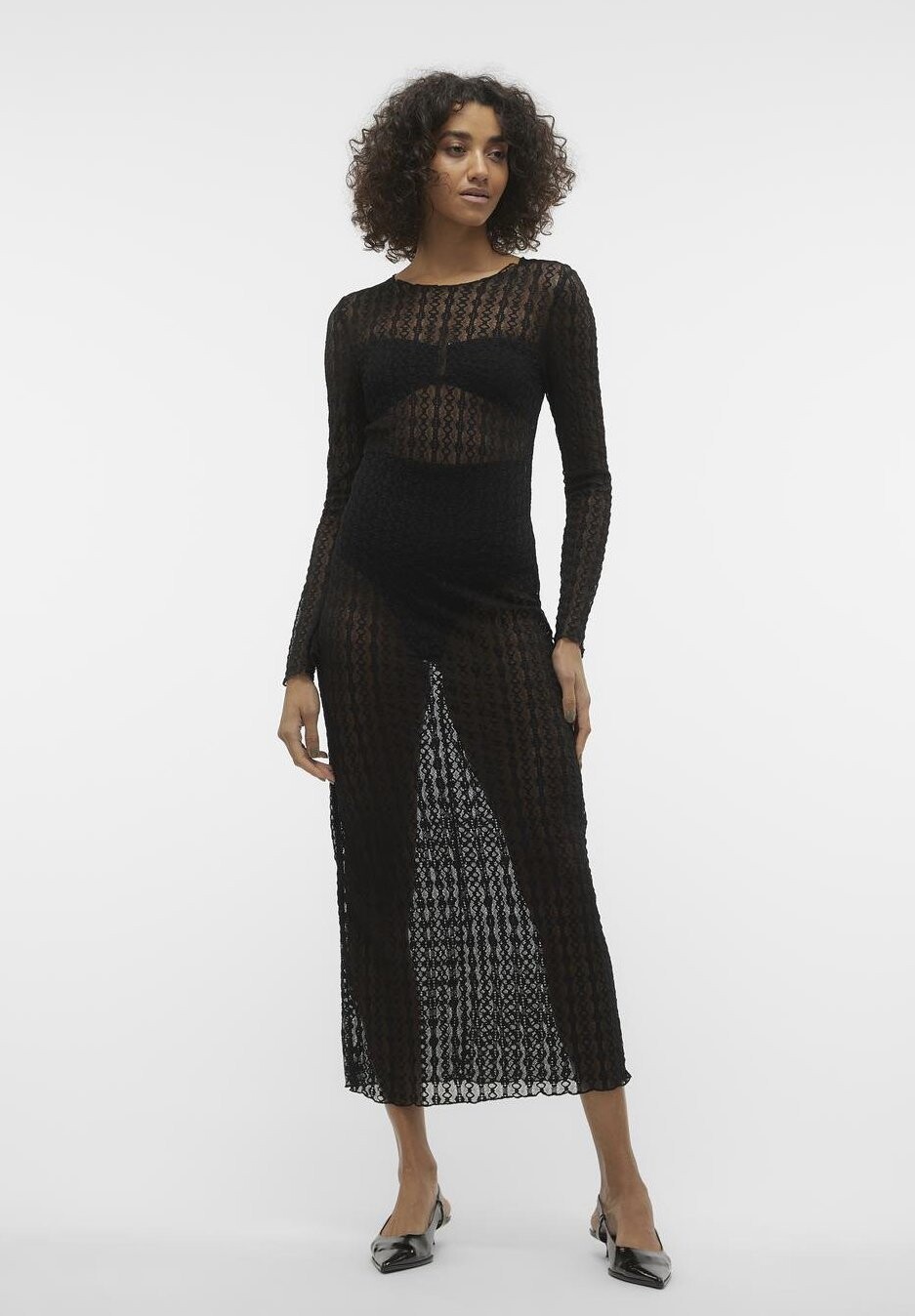 

Трикотажное платье VMMALTA O-NECK CALF DRESS Vero Moda, цвет black