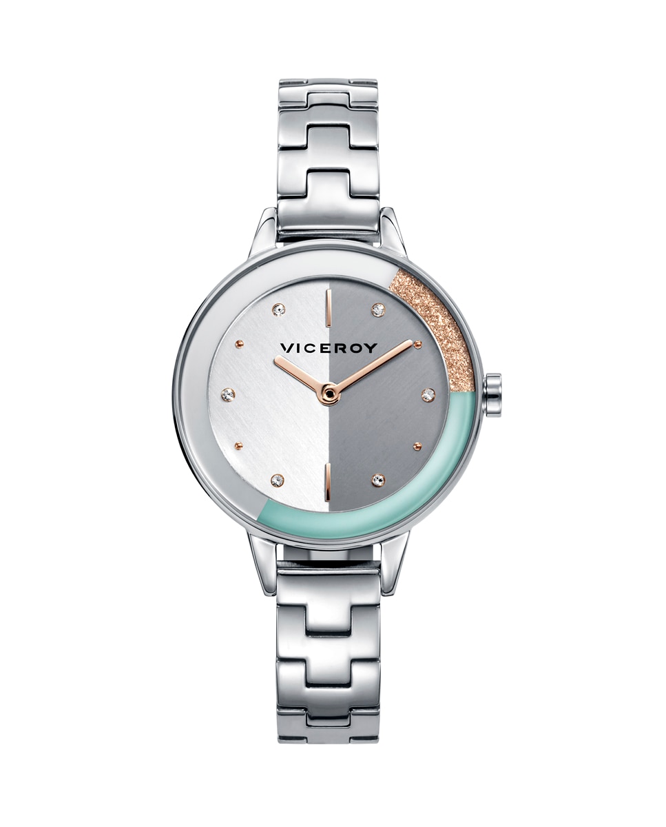 цена Шикарные женские часы 471180-07 со стальным и серебряным циферблатом Viceroy, серебро