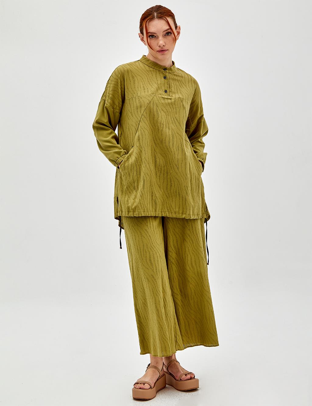Жаккардовый двухместный костюм цвета хаки Kayra жаккардовый двухместный костюм янтарный kayra