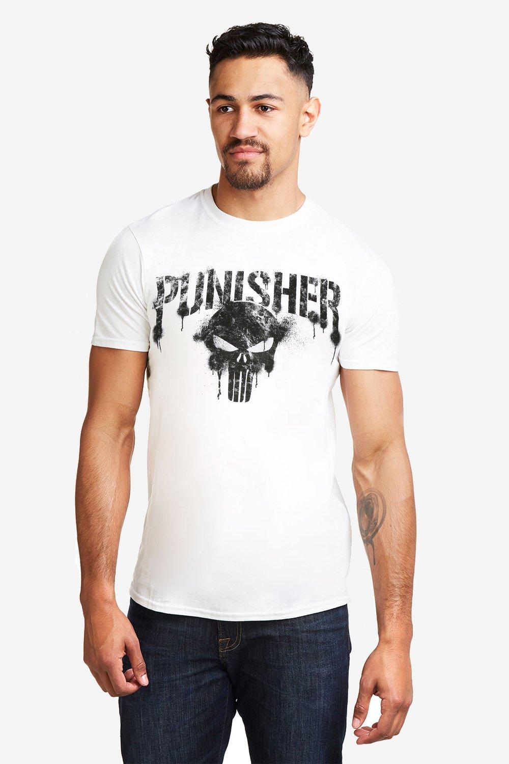 Мужская футболка Punisher с текстом Marvel, белый футболка мужская marvel punisher s