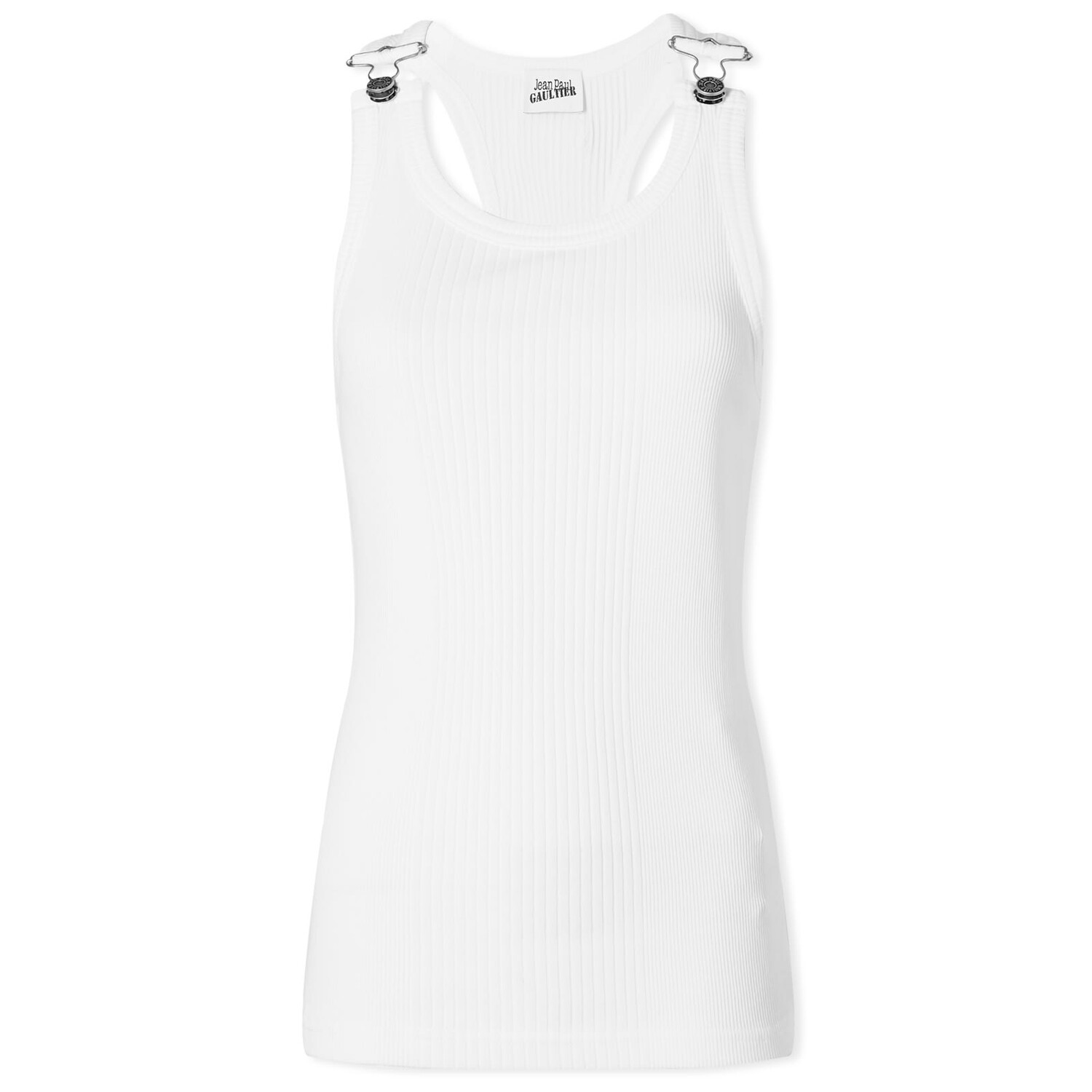 

Жилет Jean Paul Gaultier Overall Buckle Ribbed Tank Top, белый