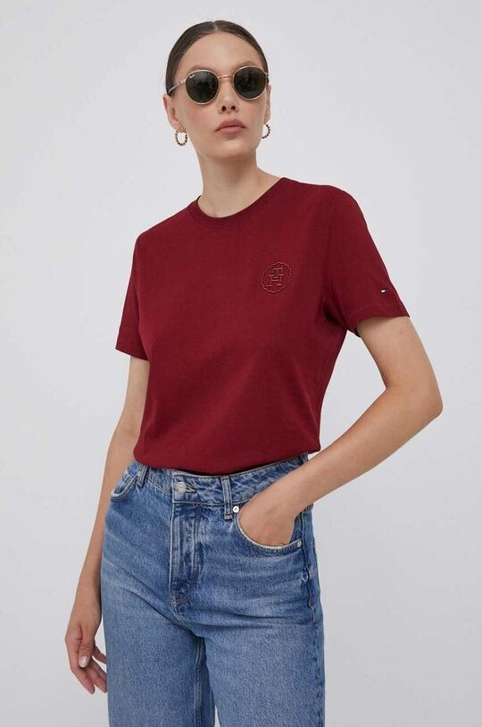 

Футболка Томми Хилфигера Tommy Hilfiger, бордовый, Красный