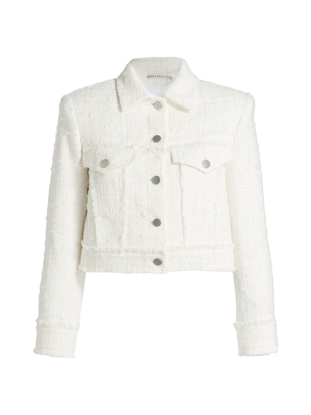 

Укороченный твидовый жакет Chloe Alice + Olivia, белый