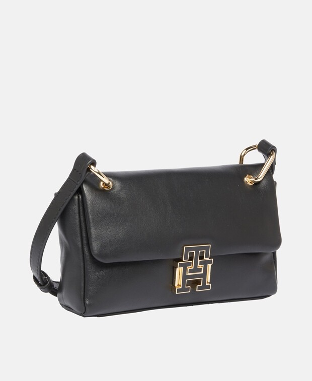 

Кожаная сумка-мессенджер Tommy Hilfiger, черный