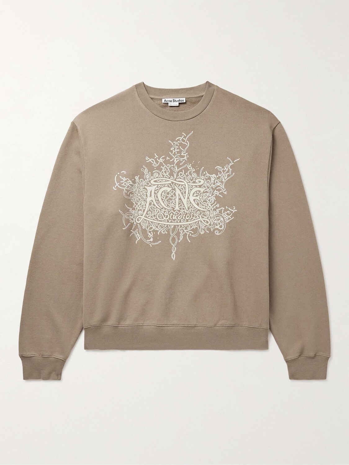 

Толстовка из хлопкового джерси с логотипом ACNE STUDIOS, бежевый