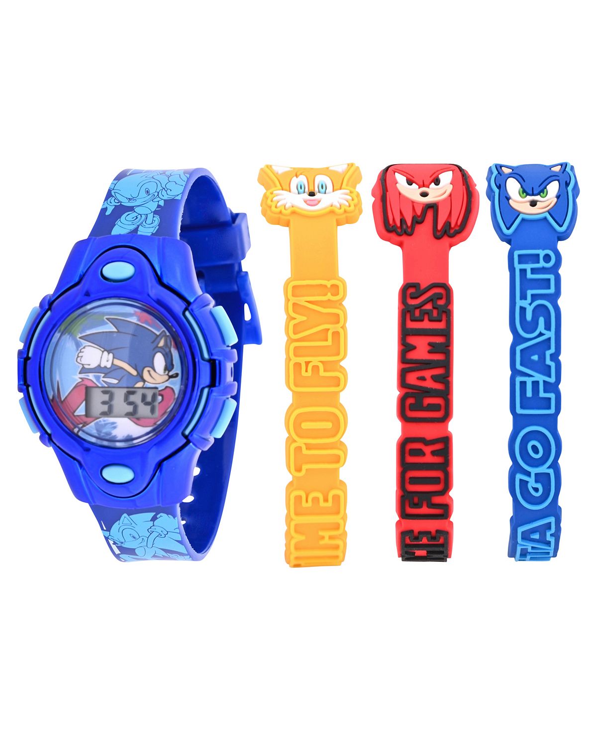 Детские унисекс часы Sega Sonic the Hedgehog с синим силиконовым ремешком, комплект 35,5 мм Accutime, синий часы accutime watch sonic розовый