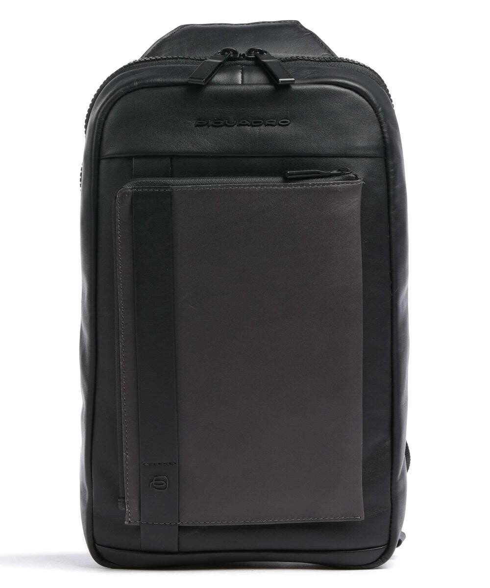 

Сумка David Slingbag 10 дюймов из мелкозернистой яловой кожи. Piquadro, черный