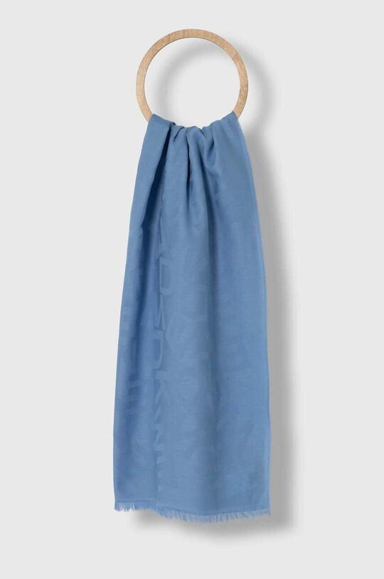 

Хлопковый шарф Weekend Max Mara, синий