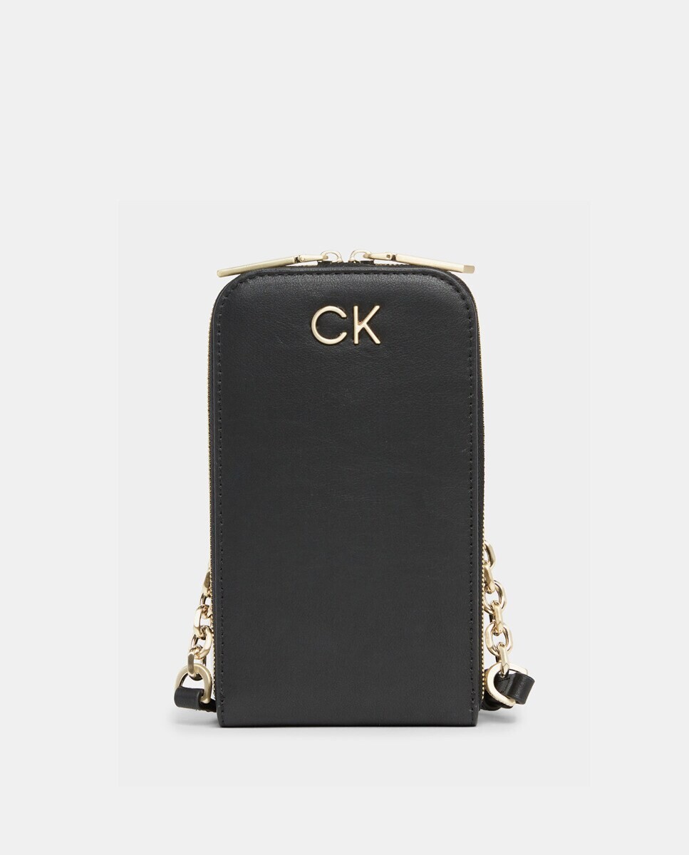 

Черная сумка для мобильного телефона на молнии Calvin Klein, черный